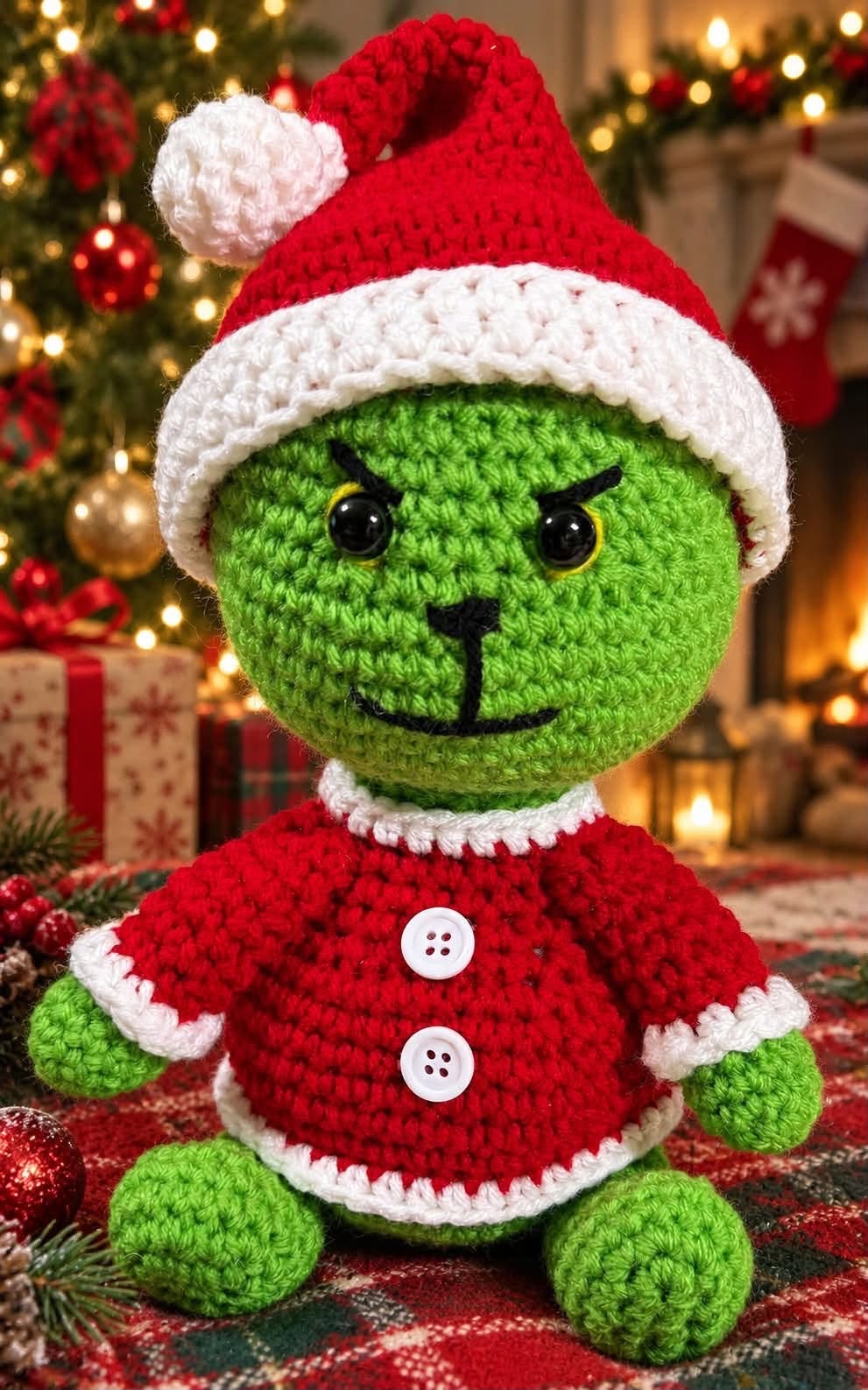 Hand-Crocheted Christmas Grinch