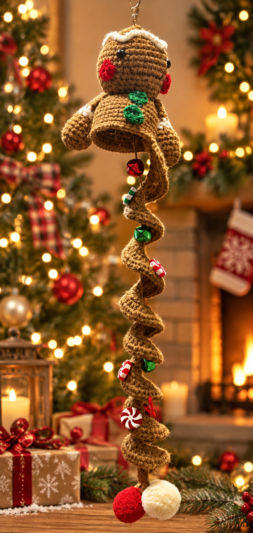Hand-Crocheted Spiral Gingerbread Man