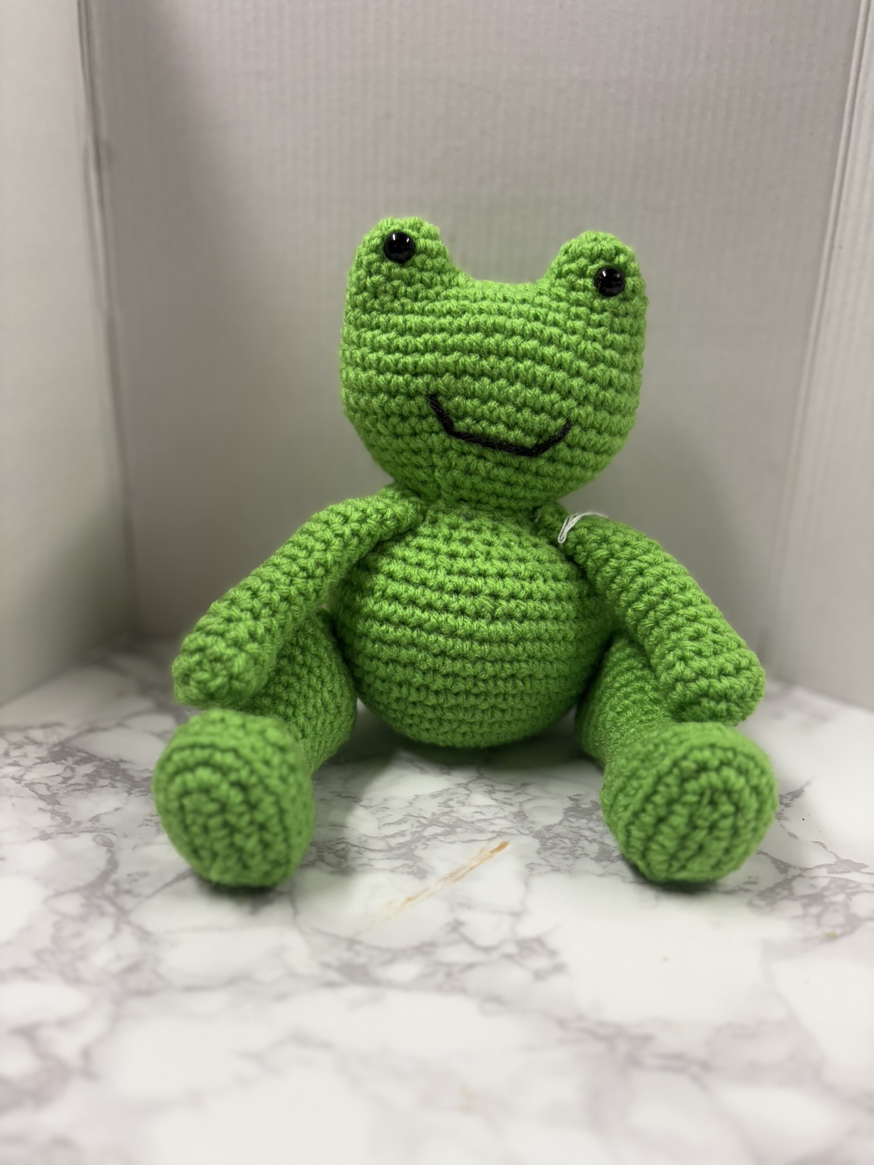 Cozy-soft Hand-Crocheted Frog