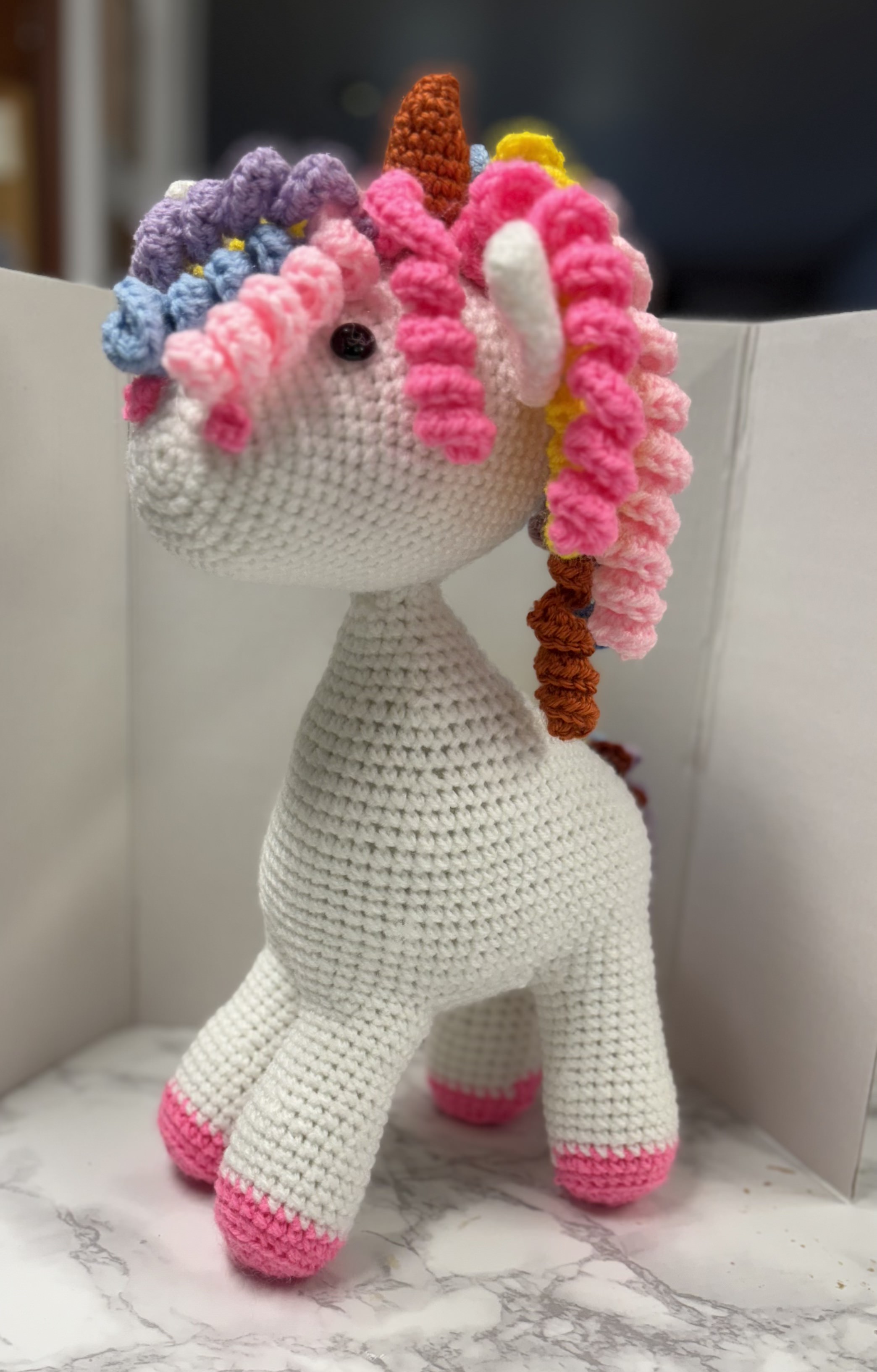 Sweet Hand-Crocheted Standing Unicorn
